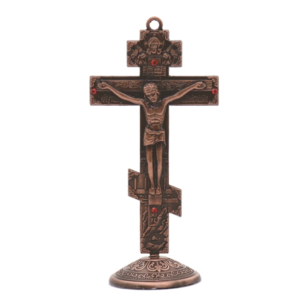 Metal Vintage Ristihahmo Jeesus Ristiinnaulittu Kristillinen Katolinen Taidepatsas Kotiin Olohuoneen Seinäauton Koristeluun Gold 0.07