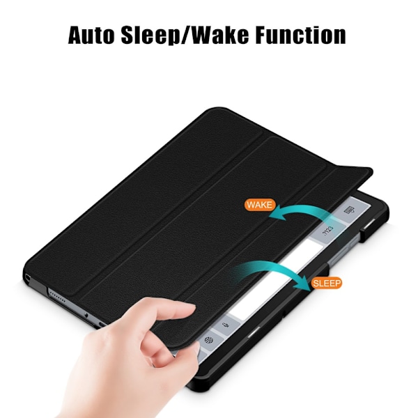 Samsung Galaxy Tab A9 Plus -kotelo, kolminkertainen, musta