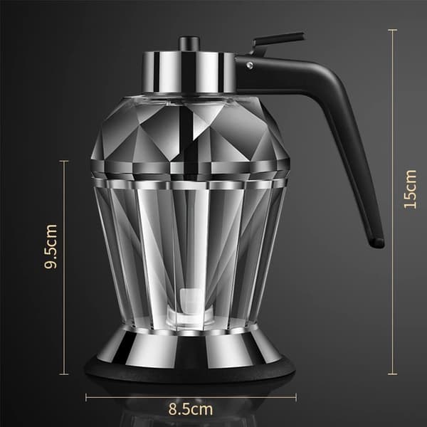 2 stycken trattformad glasflaska för olivolja, sirapsdispenser för kaffebar, glasoljedispenser, dispenserflaska