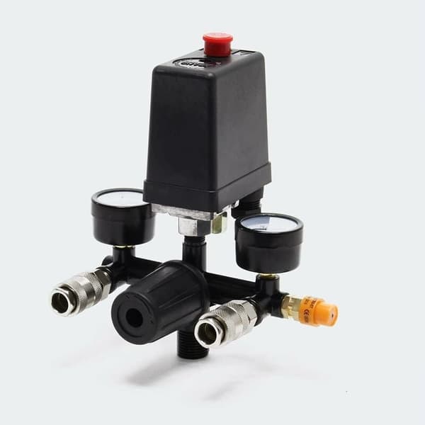 Trykkregulator med trykkbryter for kompressor Trykkbryter med 2 displayer