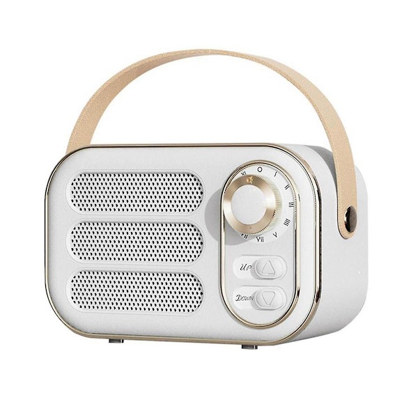 Retro-kaiutin 360 asteen stereovaikutuksella Bluetooth Mini -kaiutin Vintage-radio Koti Deko Äänirasia Ulkokäyttöön White