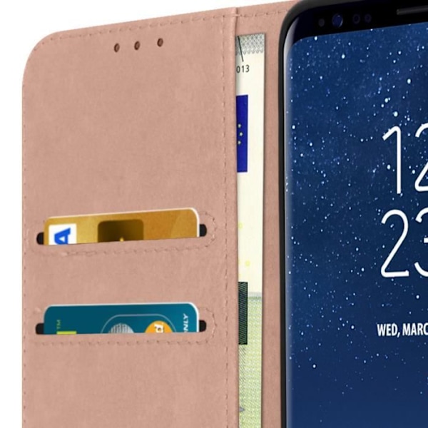 Samsung Galaxy S8 Flip Wallet Fodral med Videostöd Funktion, Rosa