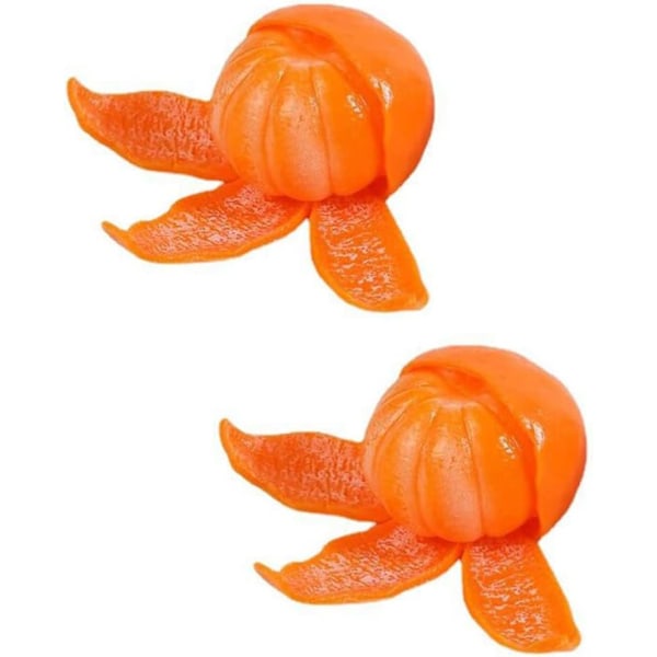 2 st Peelbara Apelsin Stressbollar Fidget Boll Leksaker Frukter Avkoppling