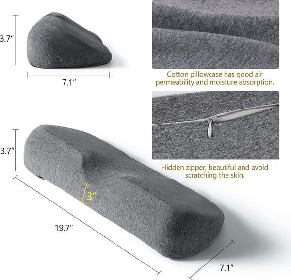 Nackkudde för sömn, memory foam-kudde för lindring av stel nacksmärta, nackkudde för smärtlindring (mörkgrå)