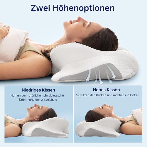 Ergonomisk Kudde - Kudde Nacksmärta - För Rygg-, Mage- och Sidosovare - Memory Foam - Sovkudde - Kudde