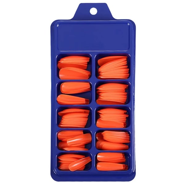 100 tips kunstige negle Natur i spidsen boks Negle tips Orange kunst tips kunstige negle