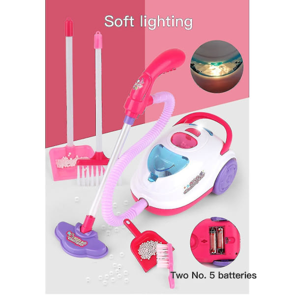 Elektrisk støvsuger for barn leketøy med lys lyd jente gave morsom realistisk skjønnhet moteleker leke husholdningsapparater