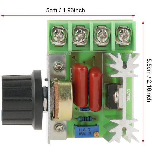 AC-moottorin nopeudensäädin Jännitteen säädin LED-himmentimet 2000W AC 50-220V 25A