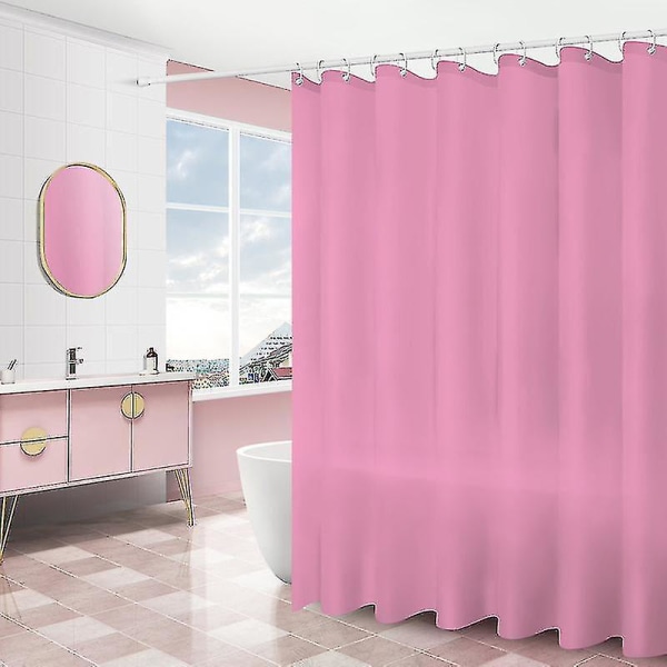 Vattentät Peva duschdraperi med 12 krokar för badrumsbadkar (storlek, färg:  B80xh180cm-fast rosa 50cc | Fyndiq