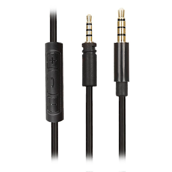 1,8 m kaapeli Sennheiser Momentum 2.0 -kuulokkeille äänenvoimakkuuden säädöllä ja mikrofonilla - Inline-kaapeli - Musta