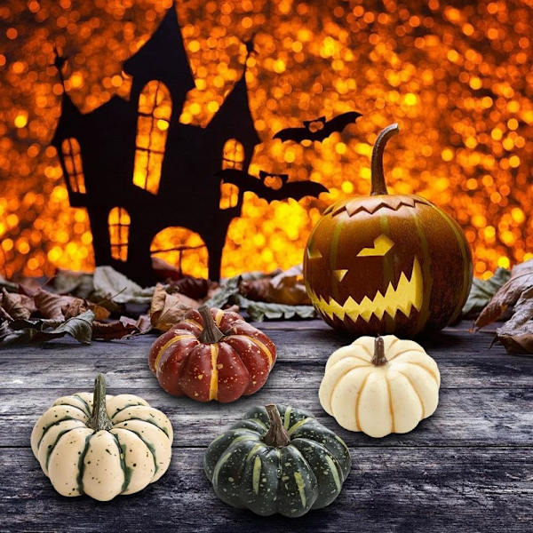 Mini kunstig Halloween græskar dekoration simuleret grøntsag green 2