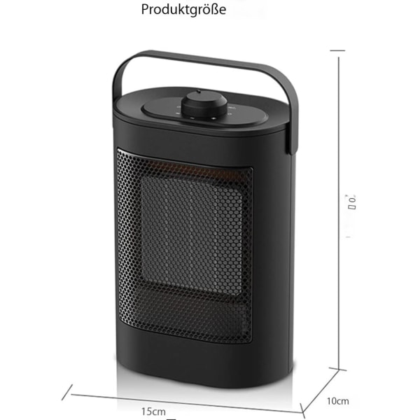 Elektrisk värme, 1500W fläktvärmare Svart