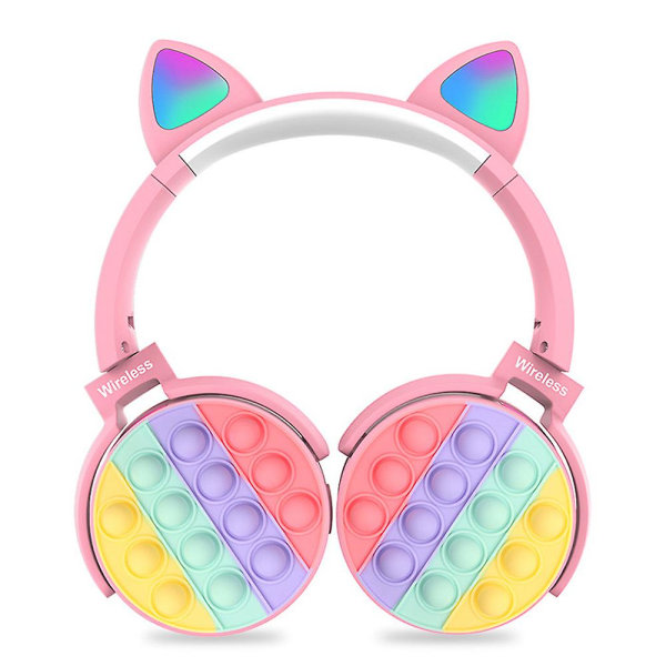 Pop Bubbles Bluetooth On-Ear hörlurar Silikon Pop Fidget Toy (rosa)