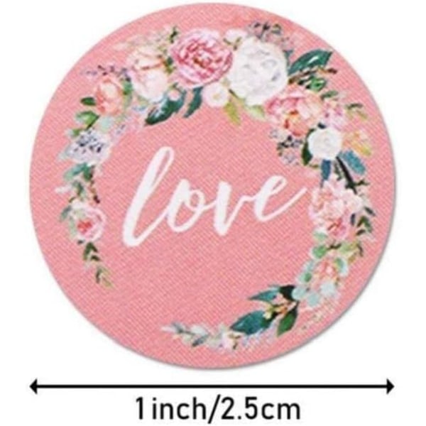 500 st/rulle Flower Stickers Rullar Etiketter Presentetiketter för bröllopsfest Mors dag Scrapbooking Kuvertdekaler