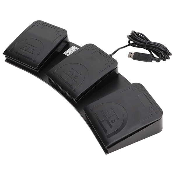 USB Fodpedal 3-Knaps Multifunktion Ergonomisk Følsom Holdbar USB Fodpedal til Spil Medier Instrument