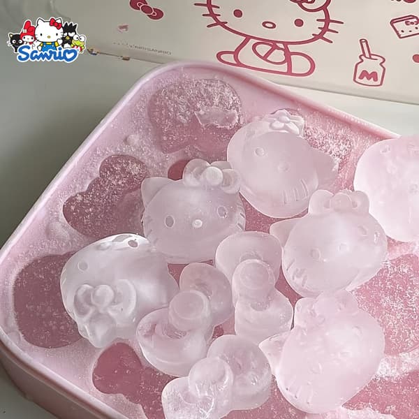 Hello Kitty Silikon Isbitform Sanrio Søt Kattebue Design Rosa Isbiter Fest