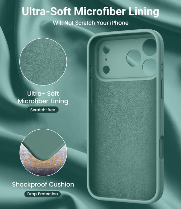 Tallgrön Ultratunt MagSafe-kompatibelt silikonskal för iPhone 17 Pro Max iPhone 17 Pro Max vert pin
