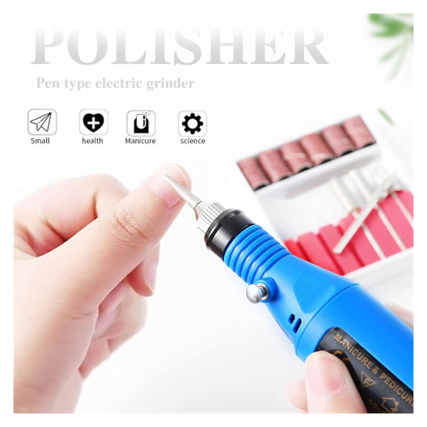 Nagelfil med 6 delar (Elektrisk) Svart