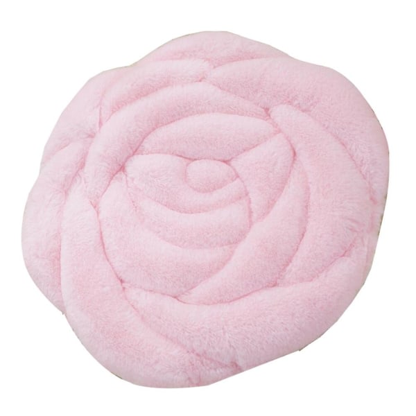 Plyschrosa sittdyna Rose Flower Stolsdyna Fashion office sittdyna (ljusrosa) (45X45cm, rosa)
