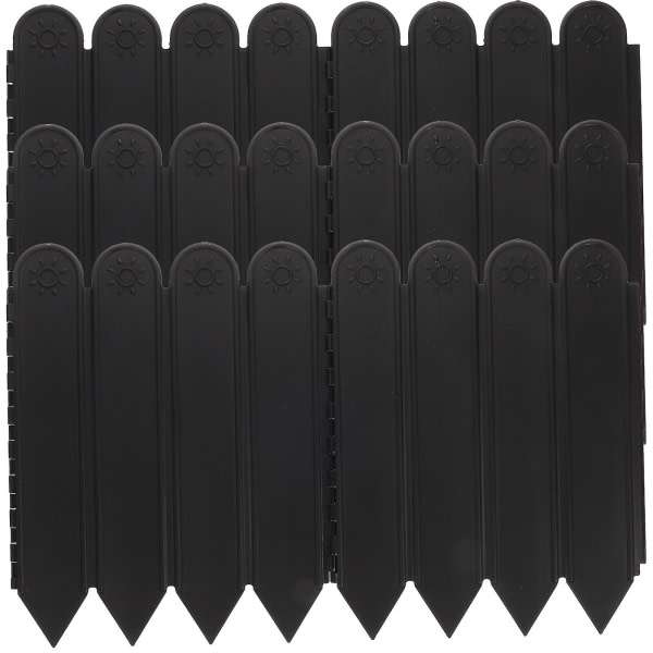 1 pose plast havegræshegn Landskabshegn dekorativt kantpanel (200X27cm, sort)