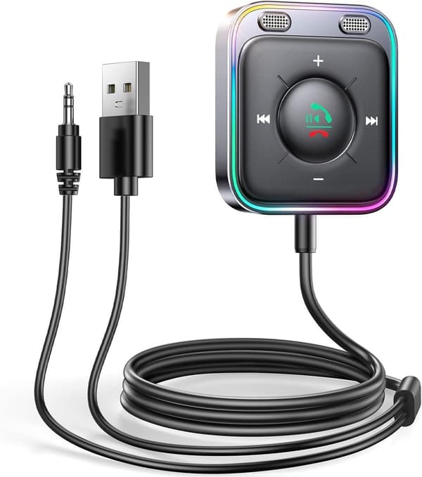 Bluetooth 5.3 AUX-adapter för bil Handsfree-samtal HiFi Stereo Audio USB-mottagare