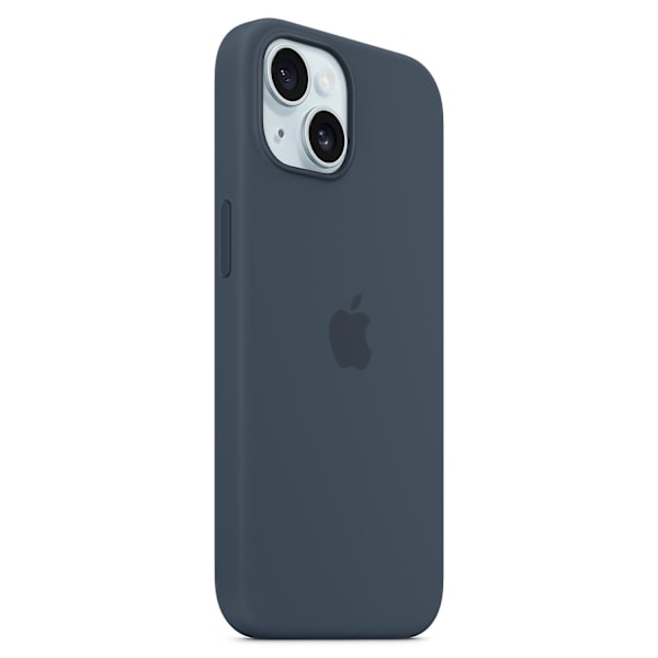 iPhone 15 Deksel Kompatibelt med MagSafe Ripebestandig Silikon Deksel Mørkeblå Dark blue iPhone 15