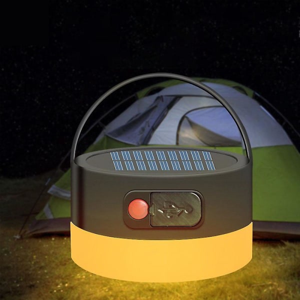 Solar Camping Light, USB ladattava LED-telttavalo retkeilyyn, retkeilyyn