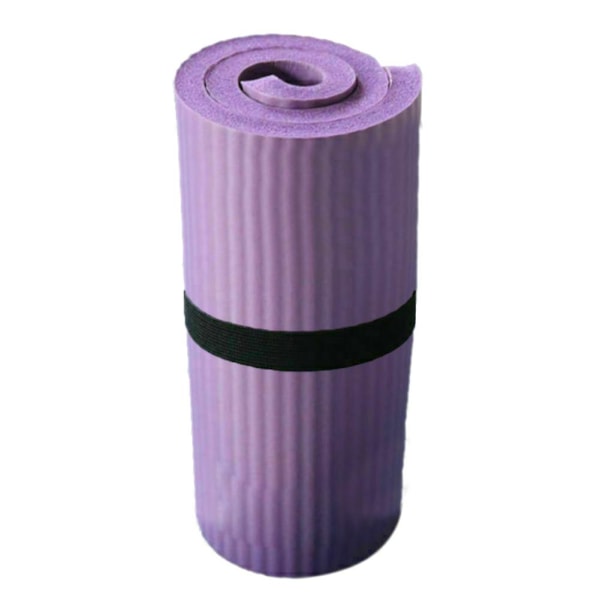 Yoga Pilatesmatta Tjock träningsgym Halkfri träningsmatta 15 mm Fitness Purple