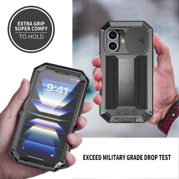 Skyvbart Kamera IP54 Liv Vanntett Holder Mobilskall Svart Black Black For iPhone 16
