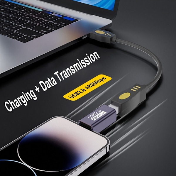 USB-B til Type-C Konverter MIDI Adapter USB-B TIL USB-C ALBU USB-B to USB-C Elbow USB-B to USB-C Elbow