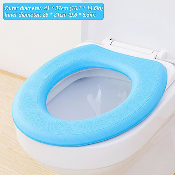 Toiletlåg med Pude Vandtæt Blød Toiletlågsdækning Holdbar Varmt Blød Pude Til Badeværelse Toilet Ny (Blå)
