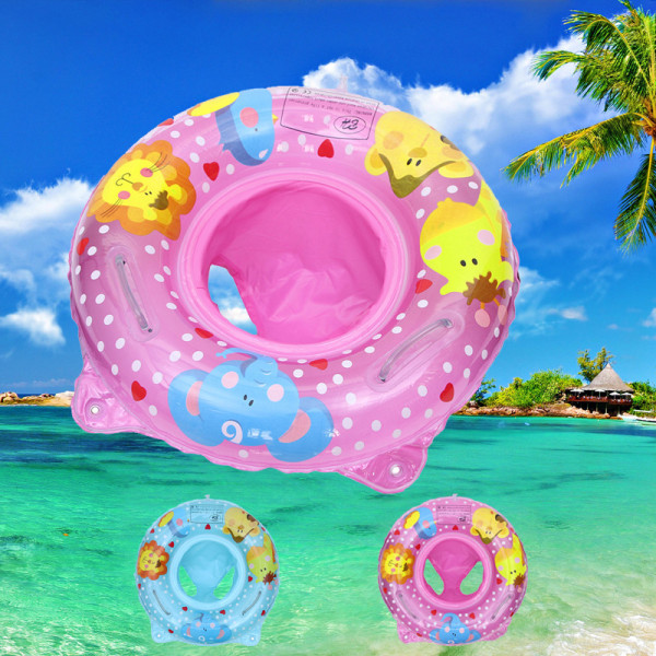 with Dual Handle Baby Swimming Pool Rings Seat Cute Inflatable Swim Ring Float Seat Swim Circle