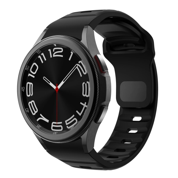 Silikonrem til Samsung Galaxy Watch 6 Classic 47mm 43mm/4 classic 46mm 42mm Armband Galaxy Watch 5/5pro 45mm/4/6 40mm 44mm Black Black Watch 4-4Classic