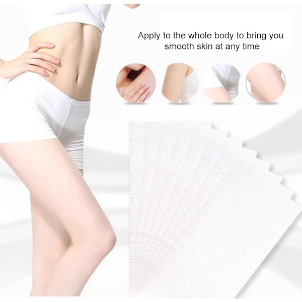 100 stk. Avtakbare Non-Woven Kroppsduk Hårfjerningsvokspapirruller Hårfjerning Epilator Voksremse Papirrull