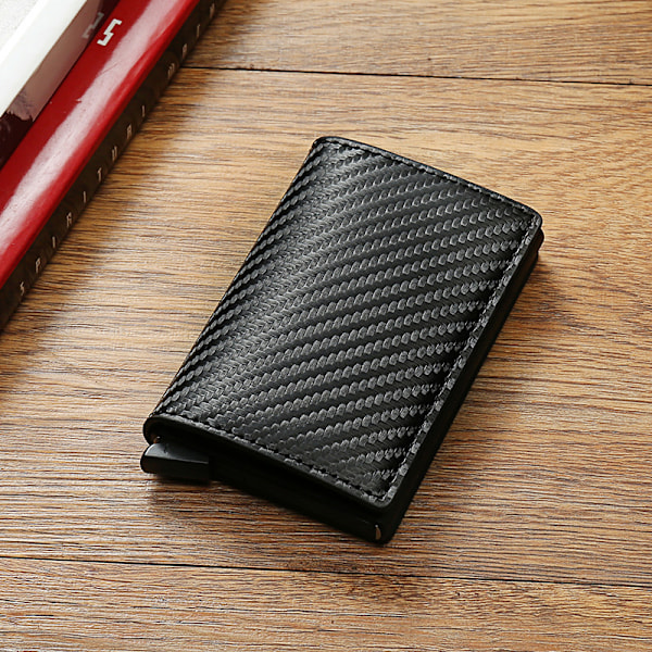 RFID-korttikotelo Luottokorttikotelo Metallikorttikotelo Miehille Useita Korttipaikkoja Lompakko Varkaudenesto Automaattinen Taittuva Carbon Fiber Powder