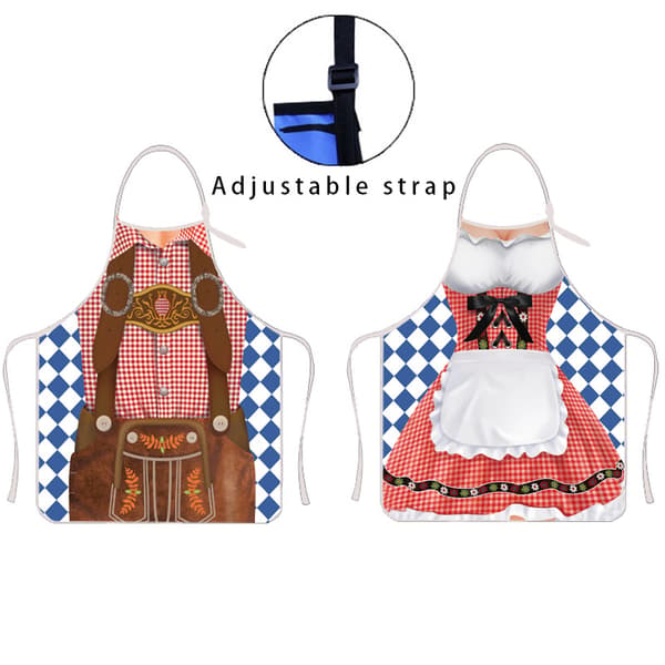 Oktoberfest Justerbart 3D-tryckt förkläde för fest och evenemang E 60*80cm