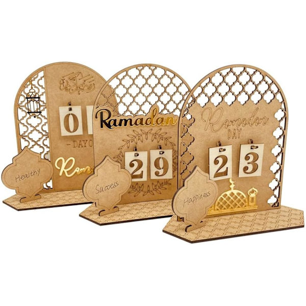 Ramadanin Adventi-kalenteri Puinen Laskurikalenteri Koristeet Kotiin, 30 Päivää Eidille