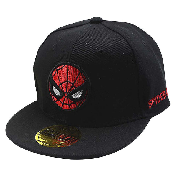 Spiderman Boys Girls Cap Lasten Snapback Urheiluhattu säädettävä (musta)