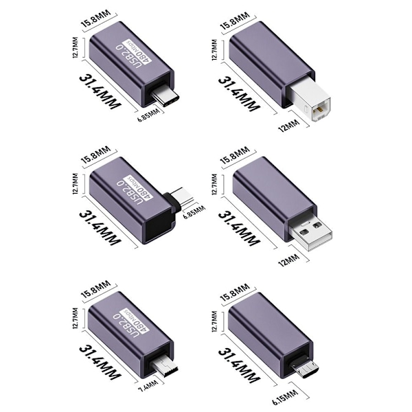 USB-B till Typ-C Konverter MIDI Adapter USB-B TILL USB-A USB-B TILL USB-B to USB-A USB-B to USB-A