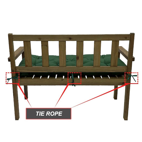 Hagebenkpute 2 eller 3 seter sittepute, 8 cm tykk vanntett setepute erstatningspute, blå, 100 x 50 cm