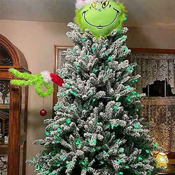 Joulukoristeen karvainen vihreä Grinch käsivarsikoristeen pidike T Green Grinch Arm