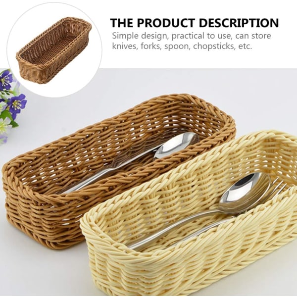 2-pack rattan cutlery tray basket cutlery holder stand chopstick storage box