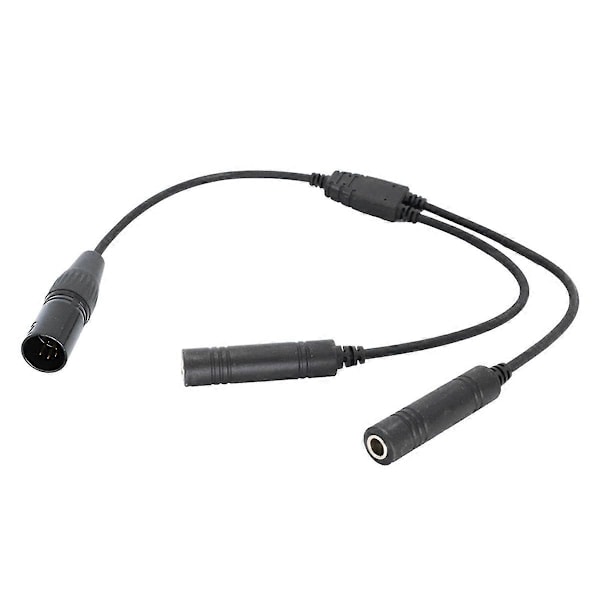 GA Dobbeltstik til Airbus 5 Pin XLR Adapter Sort Aviation Hovedtelefonkabel Universal til Aviation Com_xx