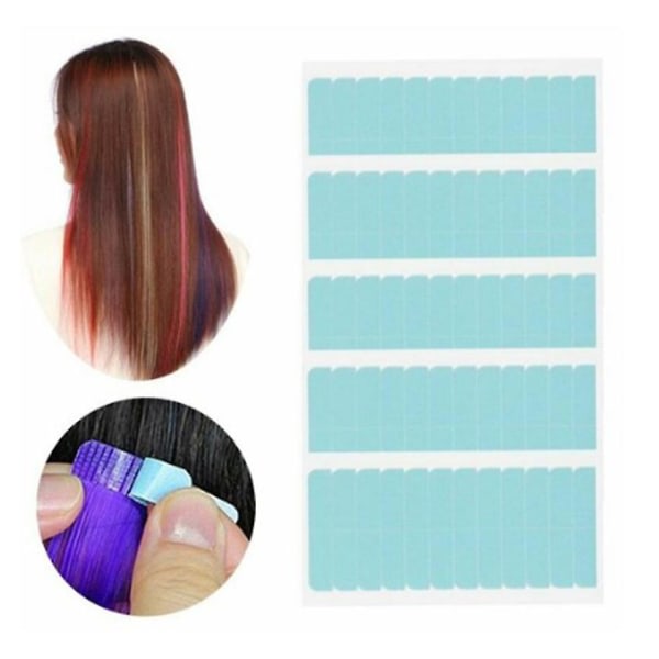 Udskiftning selvklæbende strips tape extensions hår dobbeltsidet