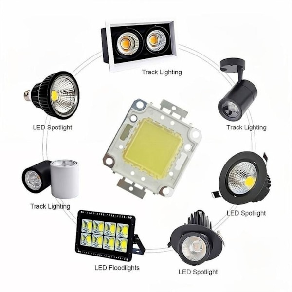 LED-chiplampor 10W VIT - lager 10Wwhite