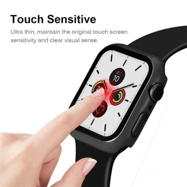 2-pak hærdet glasbeskyttelse Apple Watch 41 mm Sort Sort Bl