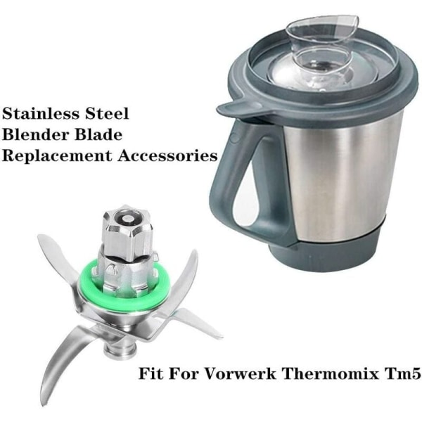 Blender för Vorwerk Thermomix TM5, köksblad i livsmedelsklassat rostfritt stål, utbyte av blender , inget brus, hög stress