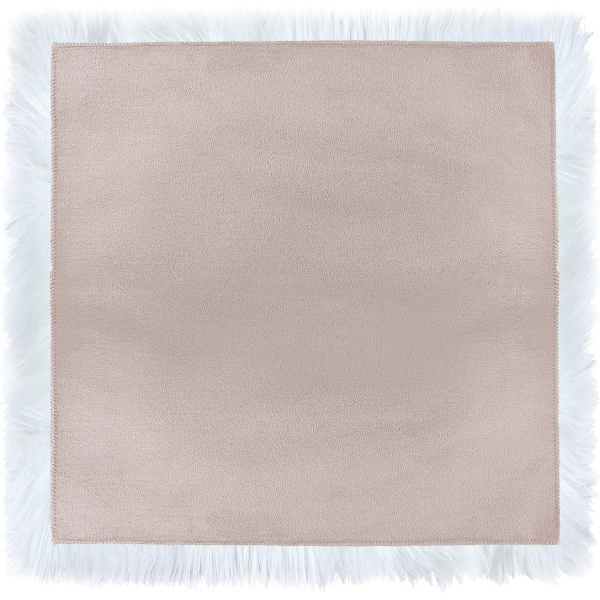 Syntetisk fåreskind, hyggeligt føles som ægte uld imiteret pels tæppe, fluffy blødt langhåret dekorativ stolepude Sofamåtte (hvid (firkantet), 45 x 45 cm)