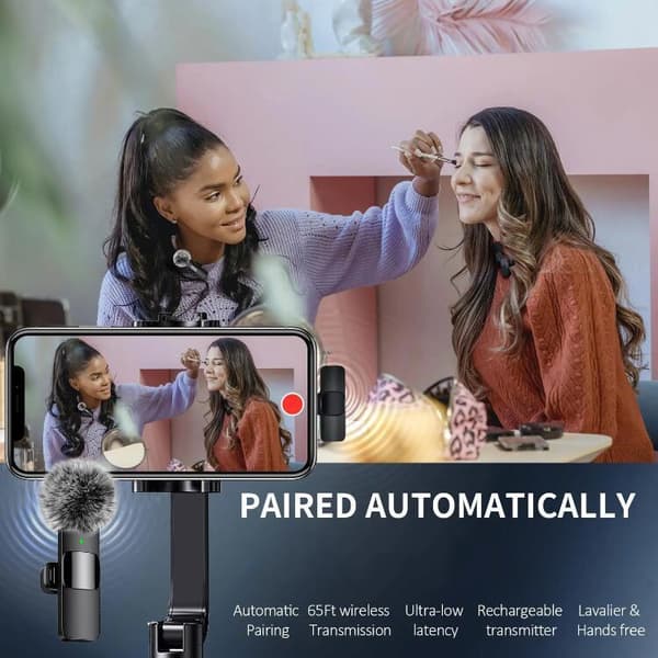 Langaton Lavalier-mikrofoni ääni- ja videotallennukseen, mini-mikrofoni iPhone Androidille
