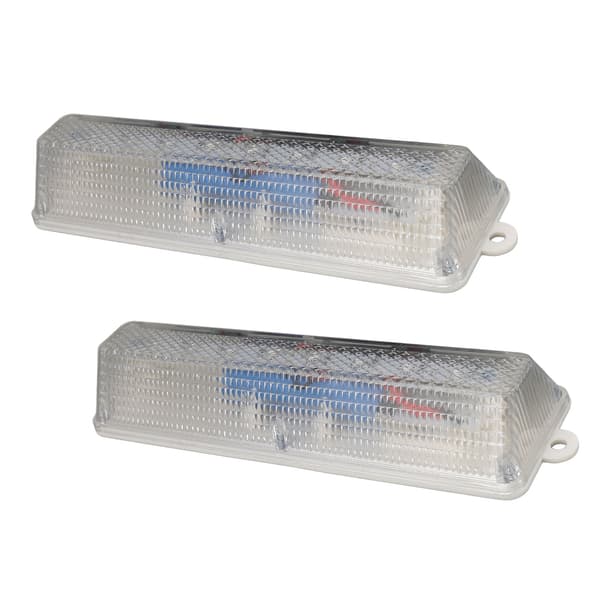 2 sett/selg lysstyrte solcelle varsellys 8LED veitrafikk solcelle blinklys varselstripe veisperringslys blå og gul